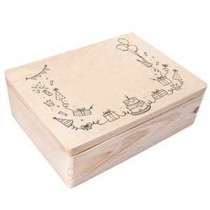 Boîte de rangement en bois personnalisée gravée au laser, design rectangulaire pour souvenir d'anniversaire, à usage décoratif - Product Image 4