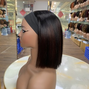 Peluca de Seda Fría Premium de 8 Pulgadas, Cabello Humano Vietnamita Virgen Liso Natural, Doble Trama, Sin Encaje, Con Flequillo, Precio Bajo - Product Image 4