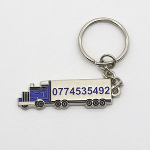 Truck Design Keychain Custom 2D Metal Keyring Nickel Plating Soft Enamel <b>Key</b> Chain - Product Image 1
