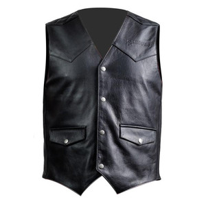 Chaleco de cuero Carburo Logan Negro XL - Product Image 1