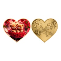 Nouveauté 2026 : Pièces de monnaie en métal doré en forme de cœur pour la Saint-Valentin – Cadeau idéal pour les couples
