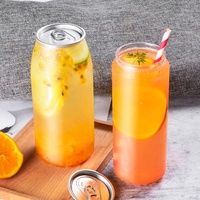 Boîtes rondes en plastique PET personnalisées avec couvercle, logo personnalisé, couleur personnalisée, 12-20 oz, pour jus, boissons et lait