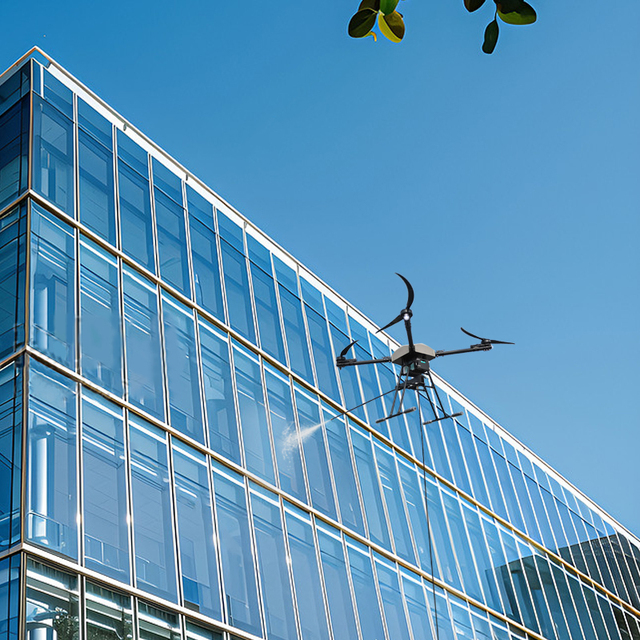 SKY TECH High Pressure Carbon Fiber Building Facade Cleaning Drone Remote Control for Window Glass Roof Solar Panel Professional