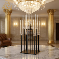 Nouvel Arrivage Mank Wedding – Chandelier de Luxe à 9 Bras en Métal Noir pour Centres de Table de Mariage