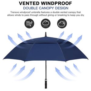 Parapluies de golf surdimensionnés à double auvent de 62 pouces, promotionnels et très demandés, avec logo personnalisé pour cadeaux clients - Product Image 3