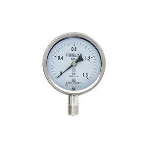 เกจวัดแรงดันสแตนเลส Y-100BF 0-1.6MPa การเชื่อมต่อแบบเกลียว ผลิตจากโรงงานเซี่ยงไฮ้ - Product Image 1
