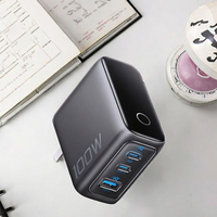 Chargeur GaN AI 100W avec écran TFT, charge rapide, adaptateur d'alimentation USB-C 3 ports SCP