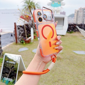 Étui pliable avec support pour objectif d'appareil photo et béquille pour <span class=keywords><strong>iPhone</strong></span> Air <span class=keywords><strong>13</strong></span> 14 15 16 17 <span class=keywords><strong>Pro</strong></span> Max 17E, compatible avec la recharge sans fil et doté d'un bracelet magnétique - Product Image 2