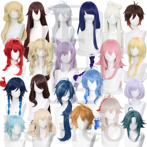 Pour Genshin Impact Venti Keqing Barbara Diluc Kaeya <span class=keywords><strong>Noelle</strong></span> Ambre Cosplay Perruques Résistant À La Chaleur Cheveux Synthétiques Anime Inspiré - Product Image 1
