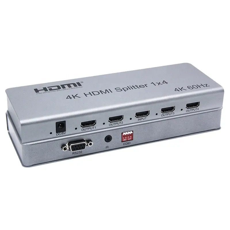 high quality HDMI 1x4 Splitter with IR remote control the source