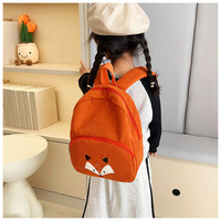 Sac à dos scolaire en velours côtelé pour élèves du primaire, sac en peluche mignon en forme d'ours, sac à dos brodé OEM pour enfants de 2 à 6 ans