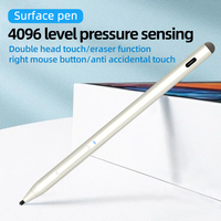 Stylet USI pour Microsoft Surface avec 4096 niveaux de pression, aluminium blanc/noir, 10 heures d'autonomie