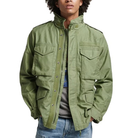 Veste utilitaire d'extérieur pour homme, style vintage, service OEM personnalisé, col montant, fermeture éclair sur le devant, enduite pour l'hiver