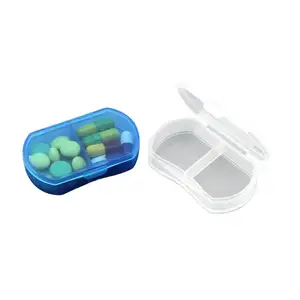 High Quality Ellipse Shape 1 Day Plastic flip top case pills box mini cheap pill organizer box