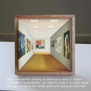 Lampe murale 3D à vision nocturne sans lunettes, décoration pour salon et chambre, lampe de table d'ambiance en bois rechargeable, cadeau amusant - Product Image 6