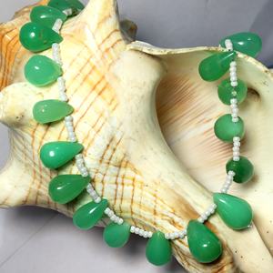 Natural Chrysoprase Teardrop Shape Loose Gemstone Beads Plain <b>Stone</b> for Jewelry Making Wholesale Price Per Strand for <b>Bracelets</b> - Product Image 2