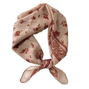 Foulard carré en coton et lin de 58 cm, motif cachemire, léger, pour femme, accessoire de cou, vente en gros - Product Image 2