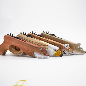 Outdoor-Sportspiel zeug Gummibänder Tier förmige Spielzeug pistole Kinder schießen spielen Holz spielzeug pistole mit Wolf Tiger Adler Fuchs Tiere - Product Image 4