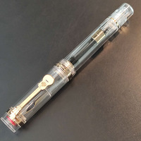 Jinhao 1935 stylo plume acrylique transparent grande pince de guitare, stylo de calligraphie à capuchon à vis convertisseur de grande taille