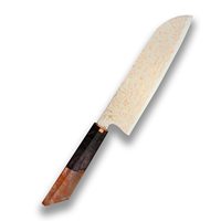 Accessoires de cuisine Couteau de cuisine japonais en acier damas à 33 couches de cuivre Couteau Santoku tranchant