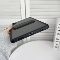 Étui de protection pour tablette Samsung Galaxy Tab A9, transparent, mat, souple, en TPU et PC rigide, avec support intégré