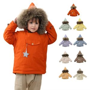 Manteau d'hiver unisexe pour enfants Veste de canard blanc de style coréen avec chapeau d'elfe Doublure en polaire Doublure en coton duvet pour garçons et filles - Product Image 1