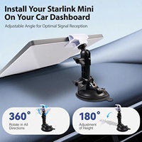 Soporte de ventosa fuerte para salpicadero de coche para Starlink Mini, kit de montaje con ángulo ajustable para antena parabólica estable
