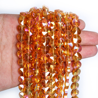 Perles en verre transparentes colorées en forme de cœur en gros, pierres synthétiques en quartz, perles en cristal en vrac pour la production de bijoux