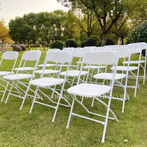 Outdoor White PP Plastic Resin Folding Chair Event Wedding Party Chair Are Suitable For Lawn Weddings Rentals Birthday Garden