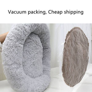 SinSky cama de perro de felpa redonda y esponjosa de lujo, cojín para exteriores, alfombrilla larga rosa de diseñador, hamaca para perros y gatos, cama para perros con donut - Product Image 6