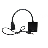Konverter Adaptor VGA Jantan ke Betina HD 1080P Terlaris Berlapis Emas Jack Audio 3.5mm Bahan PVC untuk DVD Player, Komputer, Proyektor