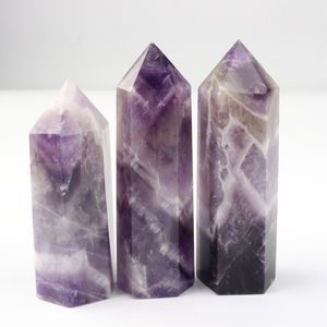 Vente en gros de pointes de baguette en quartz améthyste naturel, pointes de guérison en quartz clair, baguettes en cristal d'améthyste à vendre - Product Image 6