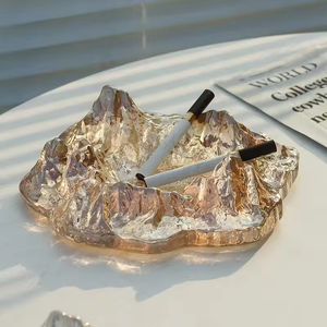 Cendriers en verre givré style iceberg, accessoires pour fumeurs, résistants aux chocs - Product Image 4