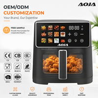 Friteuse à air électrique intelligente grande capacité 8L avec fenêtre de visualisation, écran tactile couleur, four multifonction 1800W pour une cuisine saine