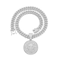 NL2064 Collier à pendentif en forme de diamant personnalisable pour homme 7 tours Lien plaqué or Hipster Hip-Hop Accessoires cubains Alliage de zinc