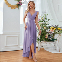 Robe de soirée formelle pour femme ADYABY, en mousseline de soie, à manches mi-longues, longueur au sol, respirante, style A-line, pour l'été