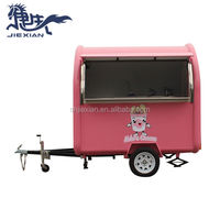 Remorque alimentaire ronde personnalisée, chariot à nourriture en acier inoxydable, camionnette à snacks, chariot à café, camion de service extérieur