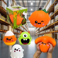 Halloween : 4 kits de jouets Squishies géants et géolosques en forme de monstre fantôme, doux à presser, anti-stress et sensoriels