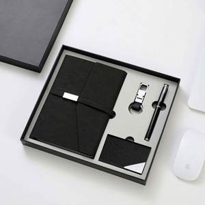 2026 Custom Executive Notebook Pen Set A5 Size 100gsm Leather Loose-<b>leaf</b> Binding Business Card Holder Corporate Gift for Men - Product Image 5