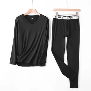 Cold Weather Mens 2 pc Long Sleeve Tops and Pants Fleece Base Layer Thermals