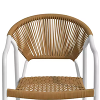 Tables et chaises rétractables pour loisirs en plein air, chaises en rotin et aluminium, tables et chaises d'extérieur blanches de style nordique pour cour et villa