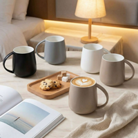 Tasses à café en céramique de luxe pour hôtel, logo personnalisé, texte, vaisselle élégante haut de gamme pour la restauration