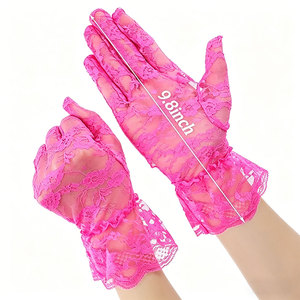 Eleganti <span class=keywords><strong>Guanti</strong></span> in Pizzo Floreale alla Moda <span class=keywords><strong>per</strong></span> Adulti e Bambini, a Cinque Dita, Colore Personalizzabile, Lunghezza al Polso, <span class=keywords><strong>per</strong></span> Tutte le Stagioni, Casual e da Festa, Spedizione Gratuita - Product Image 6