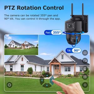 Cámara de Seguridad AOV 6MP Ultra HD de Doble Lente con IA PTZ, Detección PIR Humana, Grabación 24/7, WiFi 4G, IP65, Vigilancia Exterior - Product Image 5
