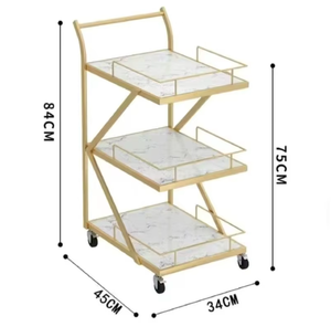 High-end Modern Stainless Steel Salon <b>Trolley</b> 4 Wheels Red Nail Art Storage Rack for Beauty Salon Tools Hair Tattoo Cosmetics - Product Image 6
