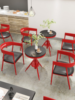 Ensemble de chaises et table à manger vintage de luxe en métal massif, style industriel moderne, pour salon, hôtel, café, bar, 1 table, 4 chaises