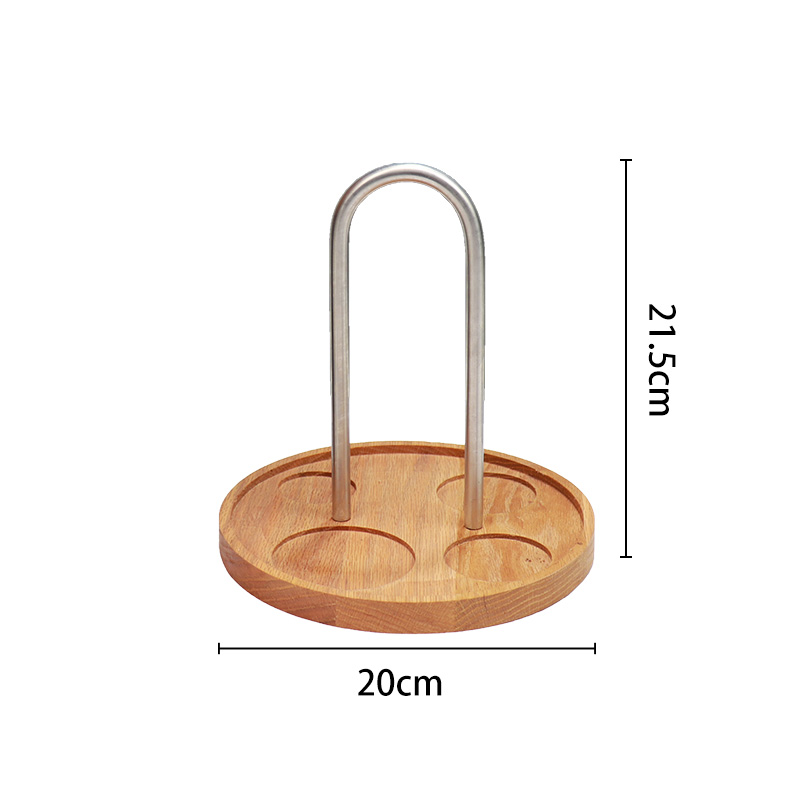 घरेलू घर और रसोई आयोजक ठोस ओक लकड़ी बियर कप धारक हस्तनिर्मित लकड़ी कप स्टैंड धारक