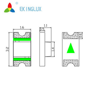 Ekinglux ชิปไดโอดเปล่งแสงสีเขียว RGB ขาวฟ้า1206 SMD LED ทนทาน - Product Image 3