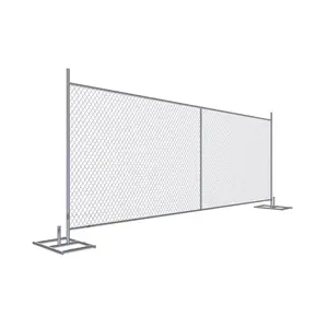 Outdoor portable building edge protection 6x12ft chain link metal temporary fence panel