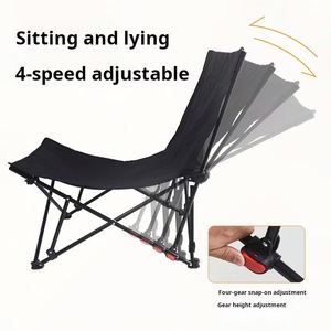 Fauteuil lune pliable portable en gros – Design moderne avec structure en acier inoxydable pour jardin, extérieur, camping, pêche, plage, terrasse - Product Image 4